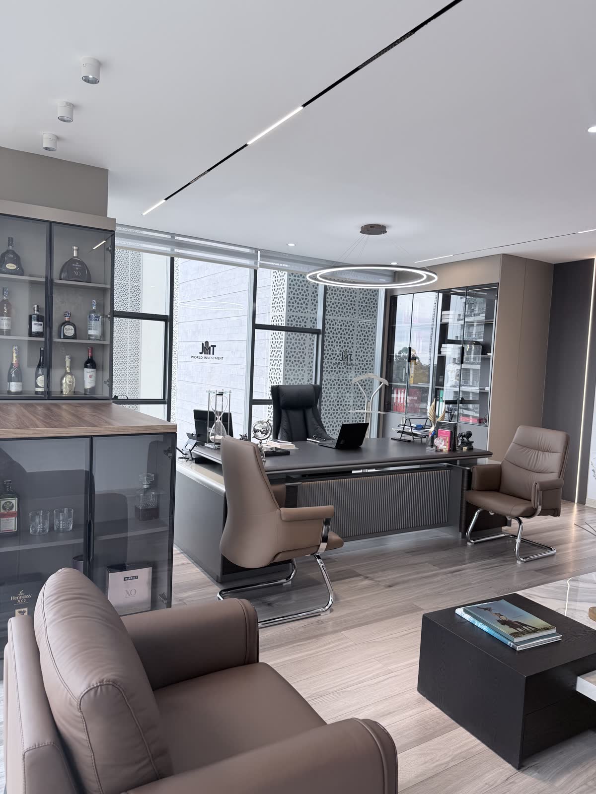 Executive office under the ring light